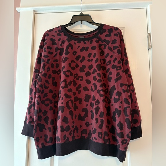 Torrid size 4, Burgundy Leopard Print Sweatshirt - Picture 1 of 7